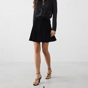 Banana Republic Factory Black Velvet Mini Skirt